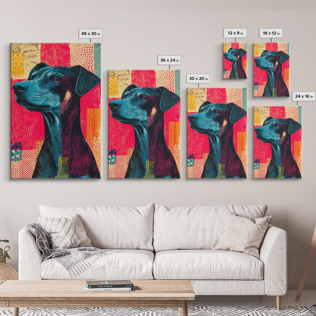 Pop Art Dog Portrait Canvas Print, Pop Art, Gallery Decor, Living Room Decor, Fine Art, Pop, Contemporary Art, Wall Art, POP-2x3-15