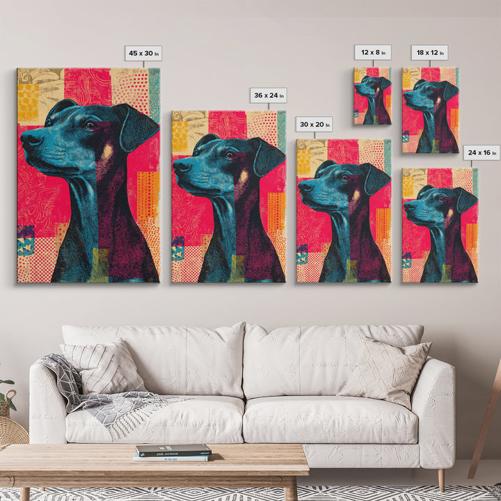 Pop Art Dog Portrait Canvas Print, Pop Art, Gallery Decor, Living Room Decor, Fine Art, Pop, Contemporary Art, Wall Art, POP-2x3-15