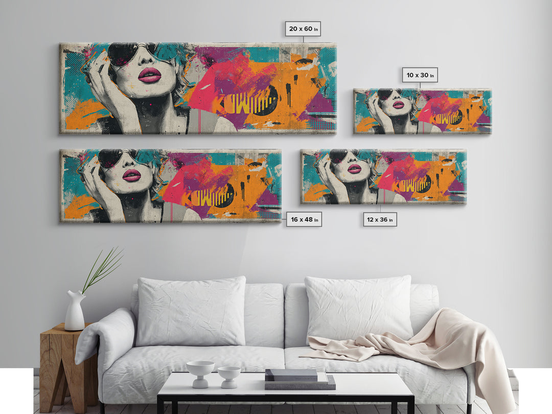Shopping Bag Fashion Graphic Without Brands Canvas Print, Pop Art, Mexican Art, Living Room Decor, Fine Art, Pop, Neutral Decor, POP-3x1-16