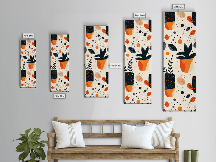 Boho Botanical Wall Art, Framed Canvas Print, Cute Minimalist Decoe, Wood Frame Wall Art, Vintage Inspired Decor