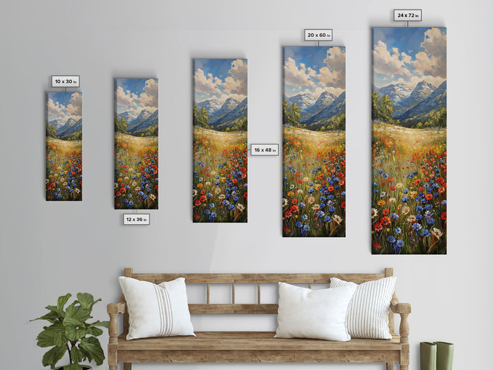Idyllic Riverside Scene In A Deep Forest Gorge Skinny Art Framed Canvas Print For Living Room Or Guest Room Wall Art