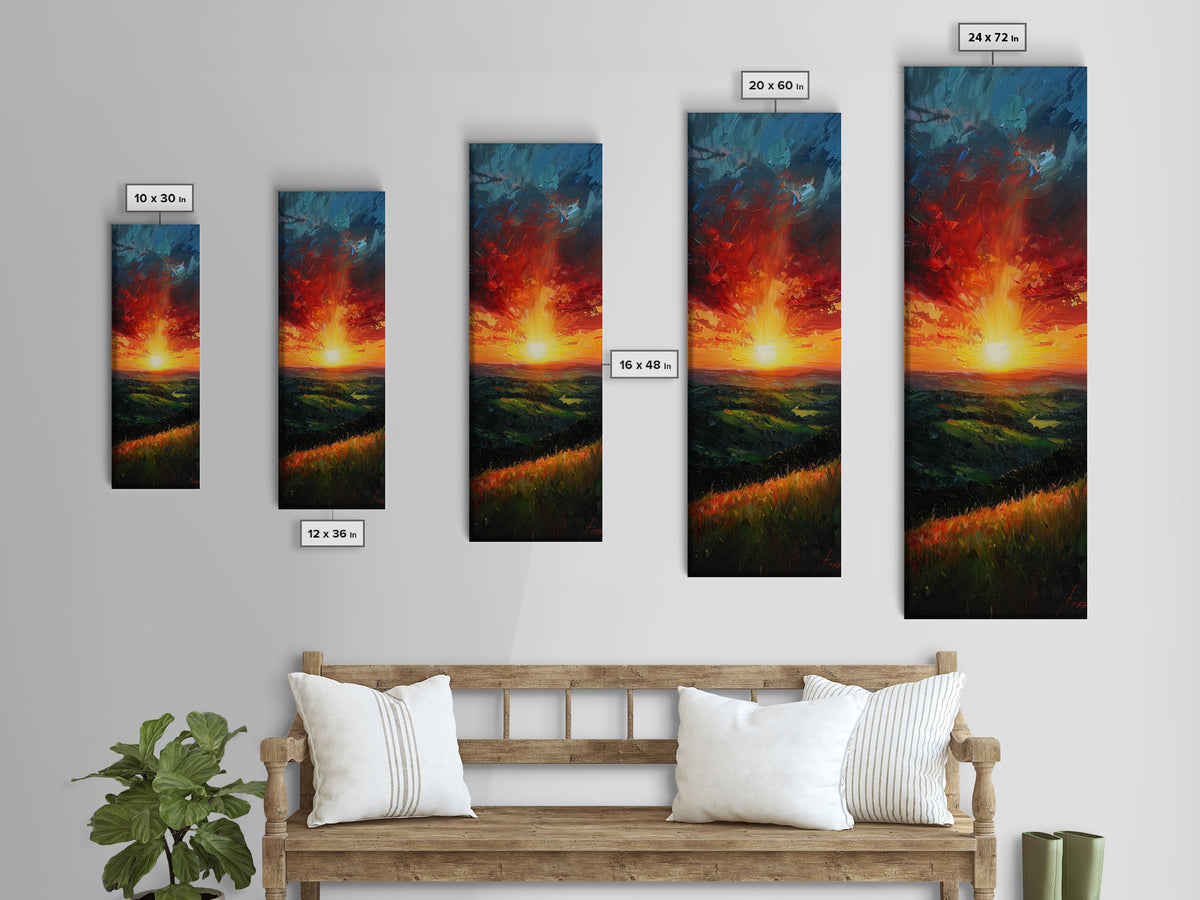 Calm Forest Pond Koi Fish Tranquil Living Room Art Framed Canvas Print Tall Art Japanese Style Art