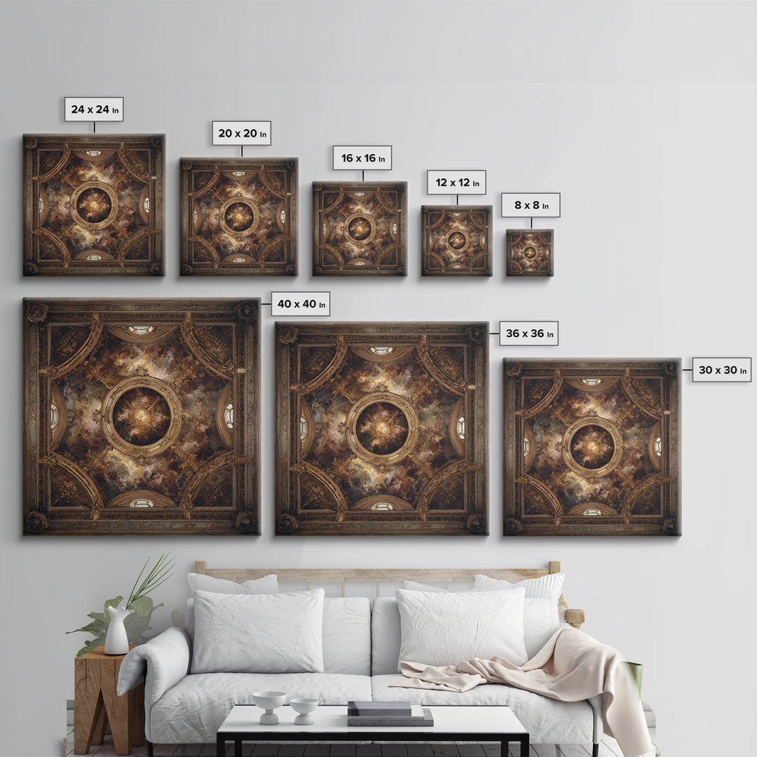 Fresco Celestial Ceiling Composition Canvas Print, Renaissanceinspired Art, Wall Art Print, Living Room Decor, Oil Painting, REN-1x1-15