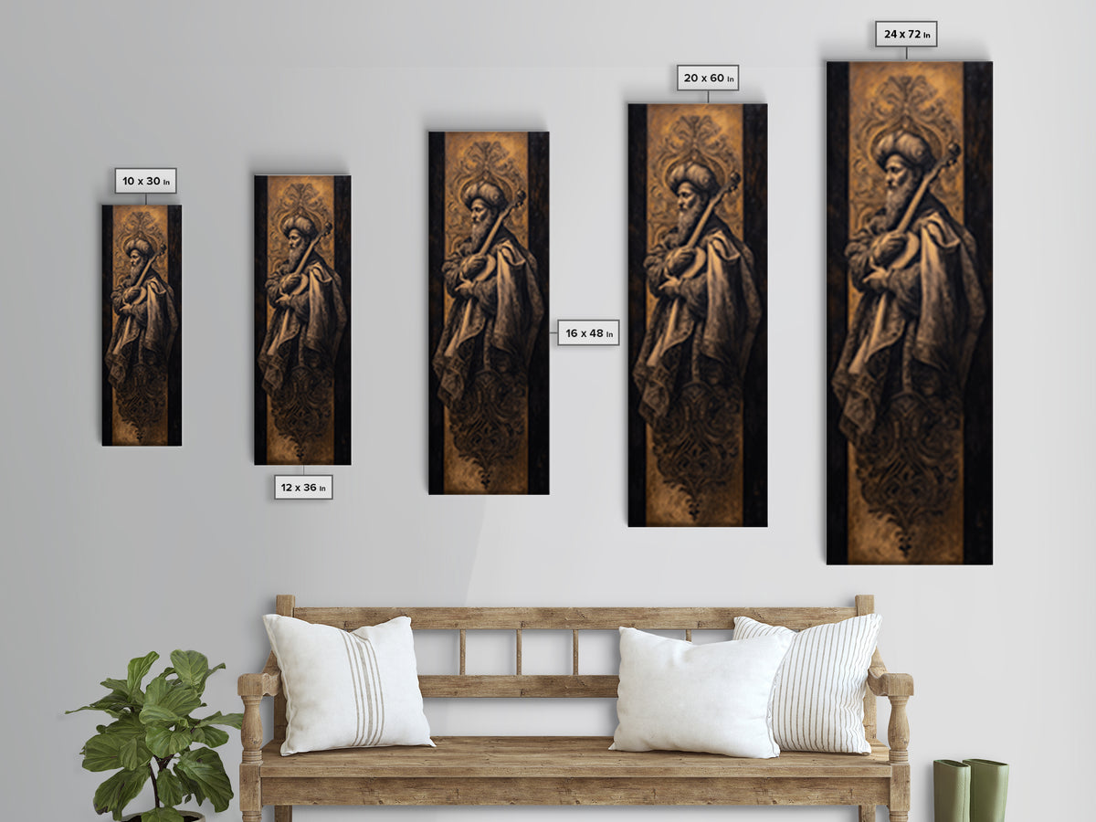 Renaissance Style Musician with Lute Canvas Print, Renaissanceinspired Art, Romantic Art, Living Room Decor, Fine Art, Classic, REN-1x3-28