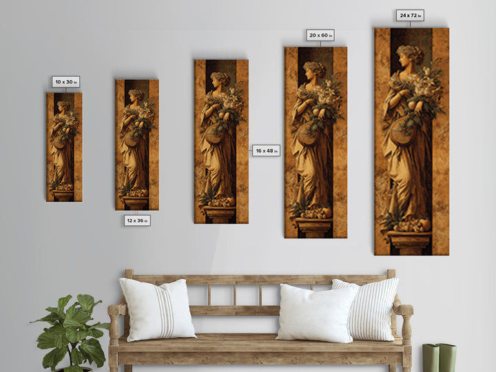 Renaissance Style Musician with Lute Framed Canvas Print, Renaissanceinspired Art, Floral Print, Living Room Decor, Classic, REN-1x3-4