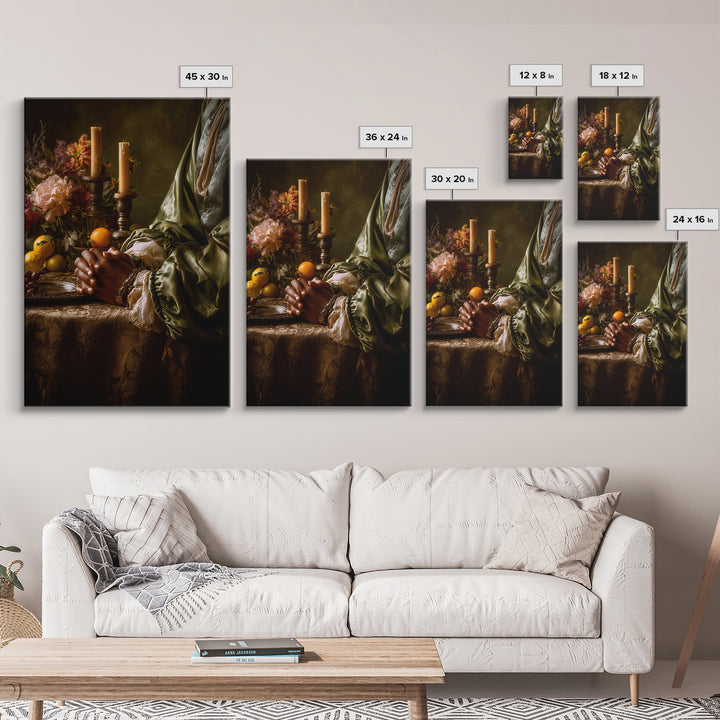 Classical Hands Study Canvas Print, Renaissanceinspired Art, Statement Artwork, Living Room Decor, Fine Art, Classic, REN-2x3-70