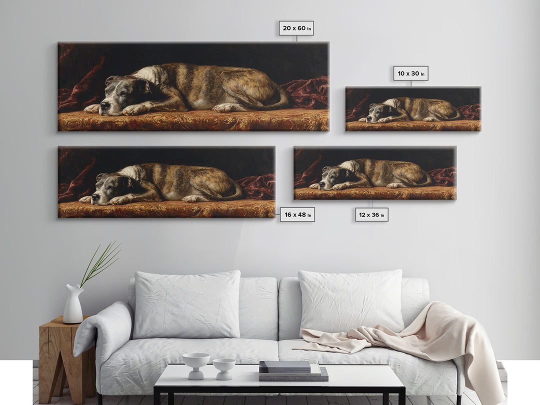 Noble Dog Portrait Canvas Print, Renaissanceinspired Art, Floral Painting, Living Room Decor, Fine Art, Classic, Art Print, REN-3x1-36
