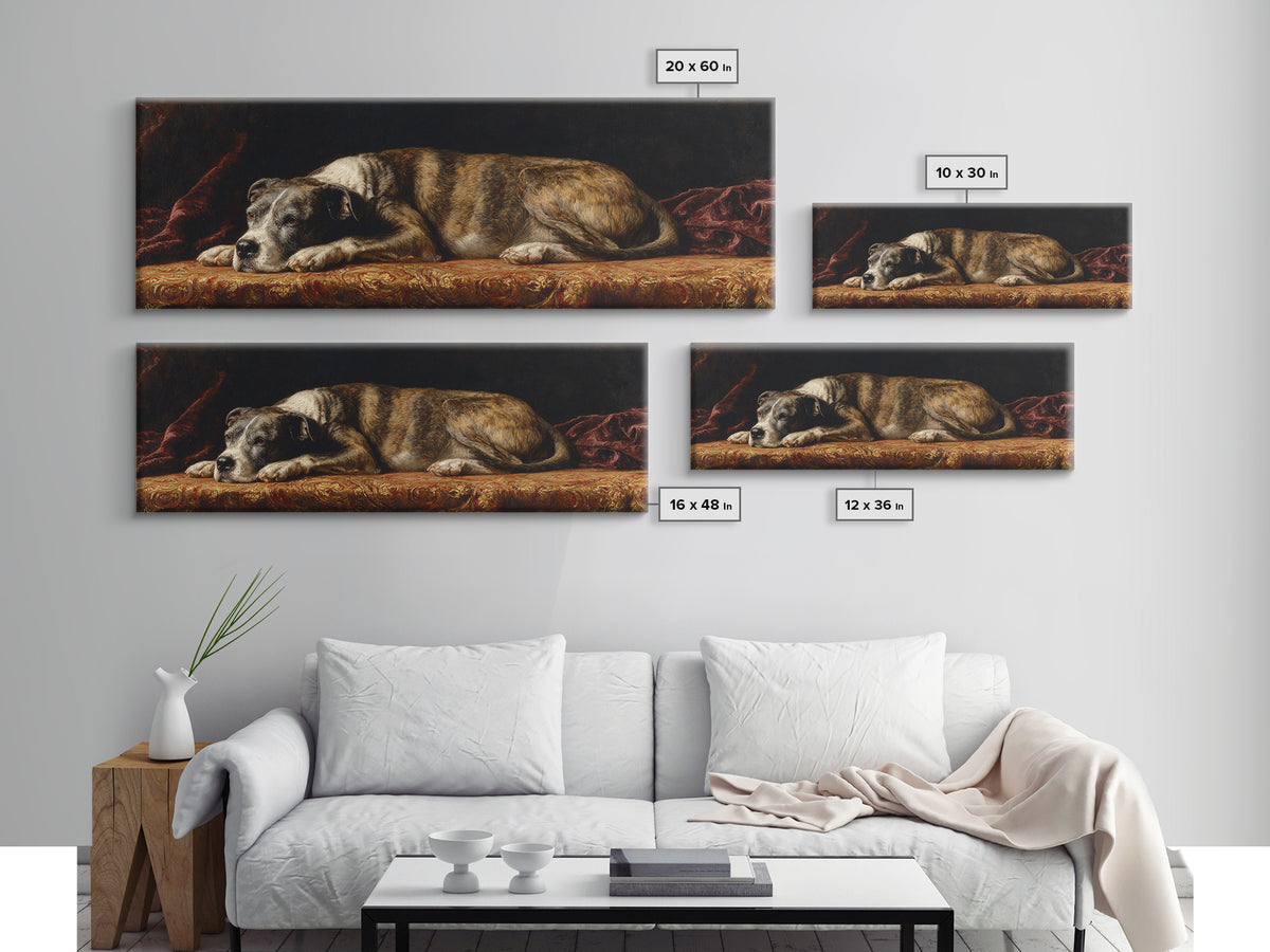 Noble Dog Portrait Canvas Print, Renaissanceinspired Art, Floral Painting, Living Room Decor, Fine Art, Classic, Art Print, REN-3x1-36