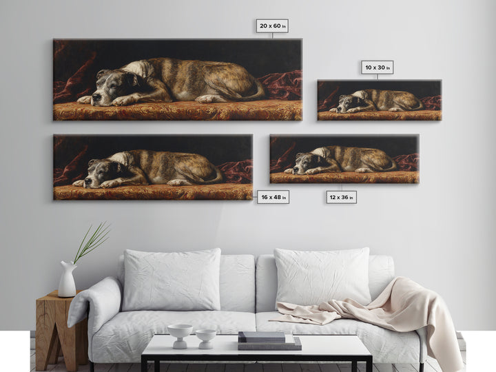 Noble Dog Portrait Canvas Print, Renaissanceinspired Art, Floral Painting, Living Room Decor, Fine Art, Classic, Art Print, REN-3x1-36