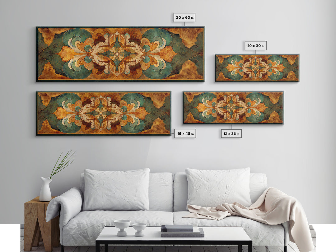 Fresco Celestial Ceiling Composition Framed Canvas Print, Renaissanceinspired Art, Yoga Wall Art, Living Room Decor, Classic, REN-3x1-7