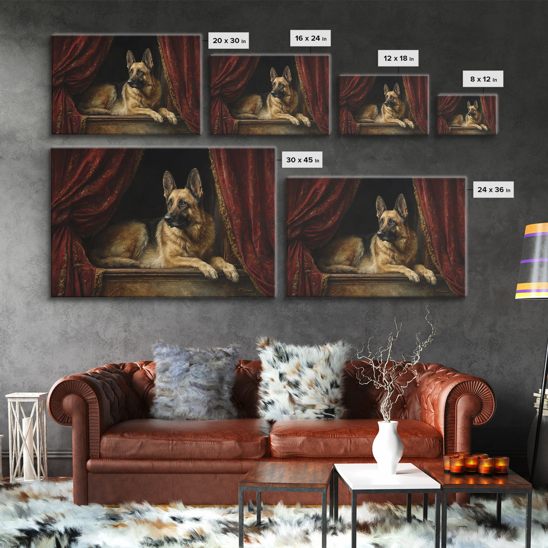 Noble Dog Portrait Canvas Print, Renaissanceinspired Art, Celestial Decor, Living Room Decor, Fine Art, Classic, Yoga Wall Art, REN-3x2-72