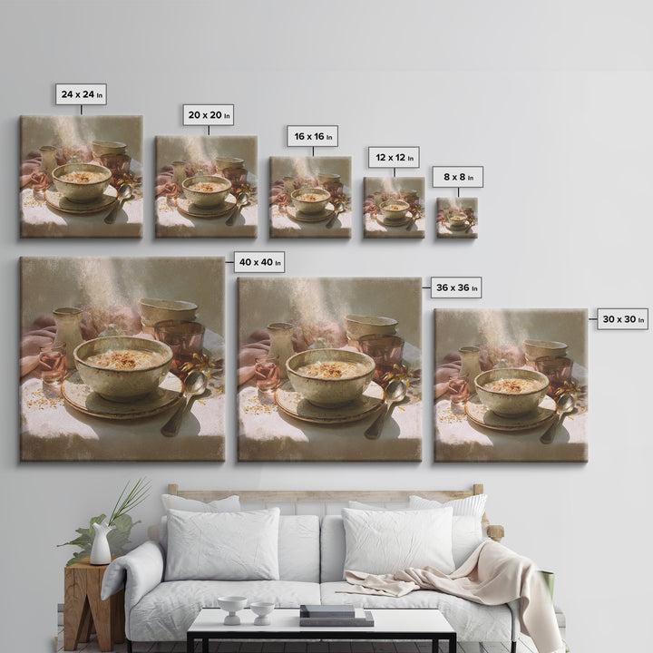 Ramen Bowl Rendered Framed Canvas Print, Restaurant Art, Gallery Decor, Restaurant Decor, Fine Art, Bistro, Wall Art, RES-1x1-38