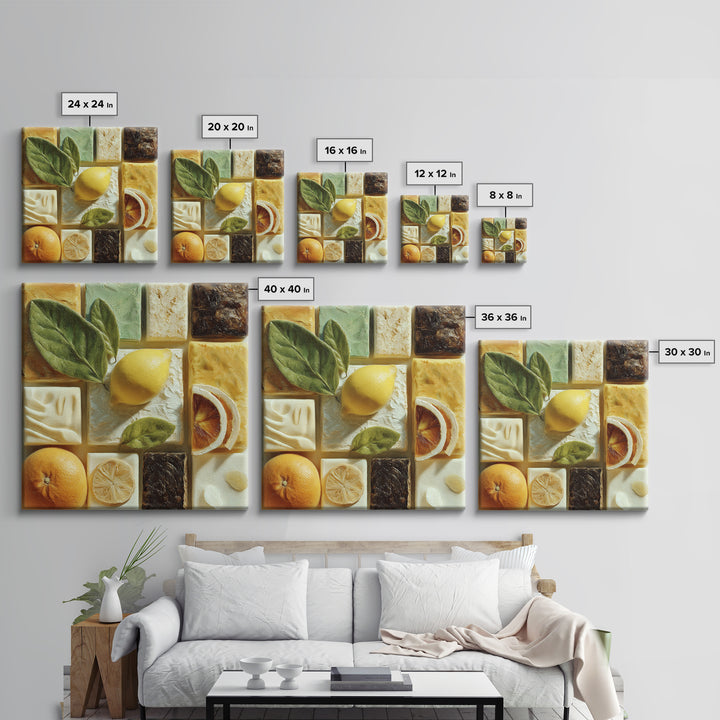 Cocktail and Citrus Bar Composition Canvas Print, Restaurant Art, Gallery Decor, Restaurant Decor, Fine Art, Bistro, Wall Art, RES-1x1-59