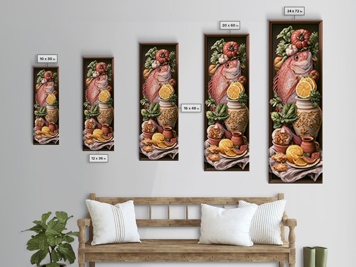Fresh Fish with Lemon and Herbs Canvas Print, Restaurant Art, Kitchen Art, Restaurant Decor, Fine Art, Bistro, Food Art, RES-1x3-11