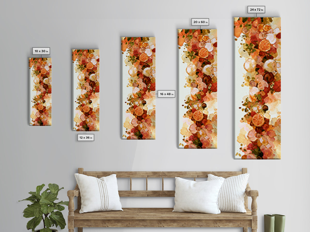 Abstract Appetite Friendly Red and Orange Shapes Canvas Print, Restaurant Art, Textured Painting, Restaurant Decor, Bistro, RES-1x3-29