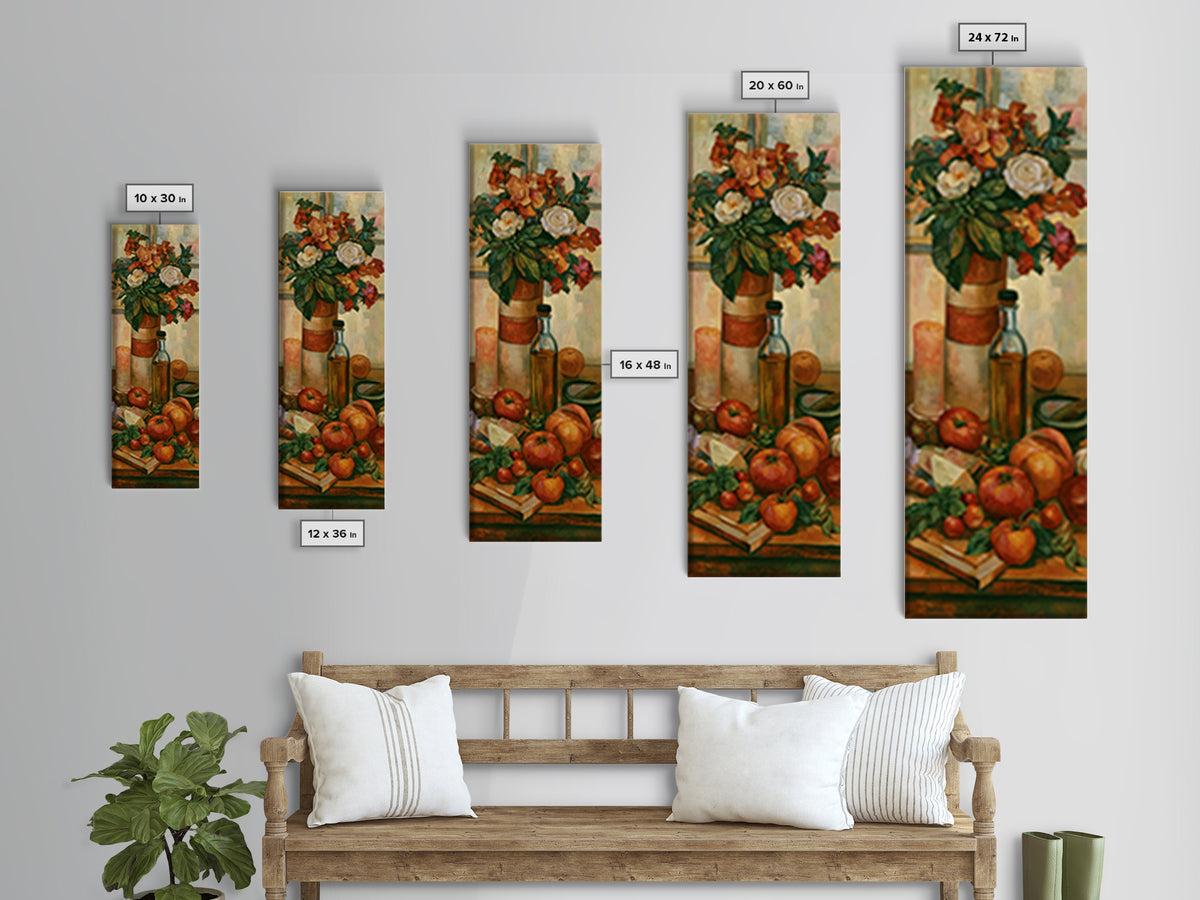 Elegant Table Objects Framed Canvas Print, Restaurant Art, Canvas, Restaurant Decor, Fine Art, Bistro, Living Room Decor, RES-1x3-36