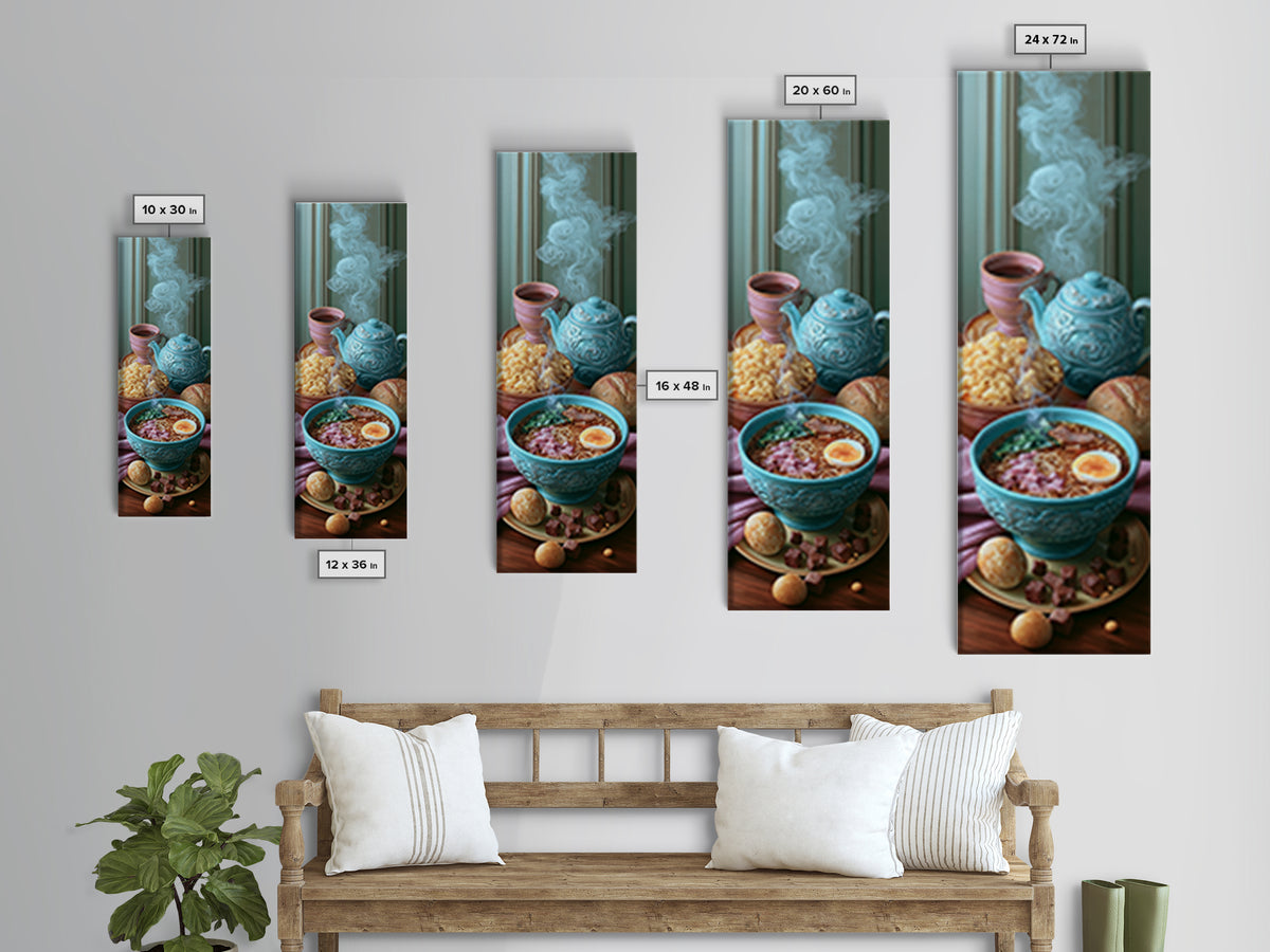 Ramen Bowl Rendered Framed Canvas Print, Restaurant Art, Fine Art Print, Restaurant Decor, Fine Art, Bistro, Wall Decor, RES-1x3-50