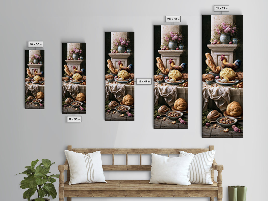 Rooster and Herbs for Farmhouse Restaurant Mood Canvas Print, Restaurant Art, Kitchen Art, Restaurant Decor, Fine Art, Bistro, RES-1x3-56