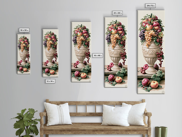 Classic Fruit Bowl Framed Canvas Print, Restaurant Art, Living Room Decor, Restaurant Decor, Fine Art, Bistro, Gallery Decor, RES-1x3-64
