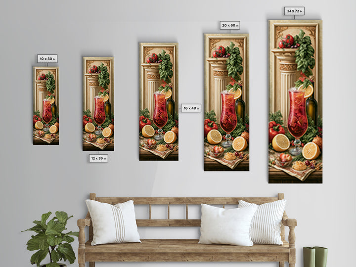 Cocktail and Citrus Bar Composition Framed Canvas Print, Restaurant Art, Gallery Decor, Restaurant Decor, Fine Art, Bistro, RES-1x3-71
