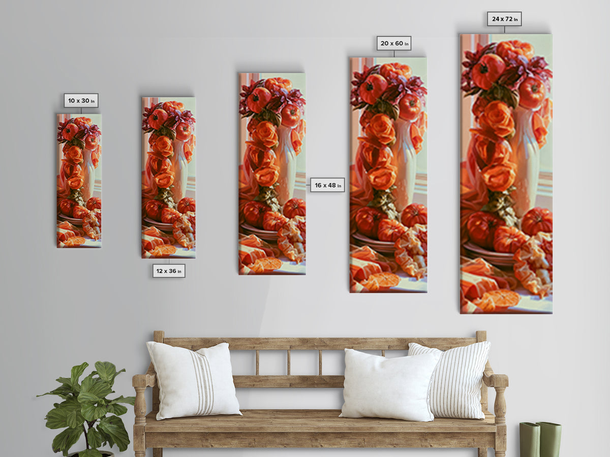 Abstract Appetite Friendly Red and Orange Shapes Canvas Print, Restaurant Art, Poster, Restaurant Decor, Fine Art, Bistro, RES-1x3-77