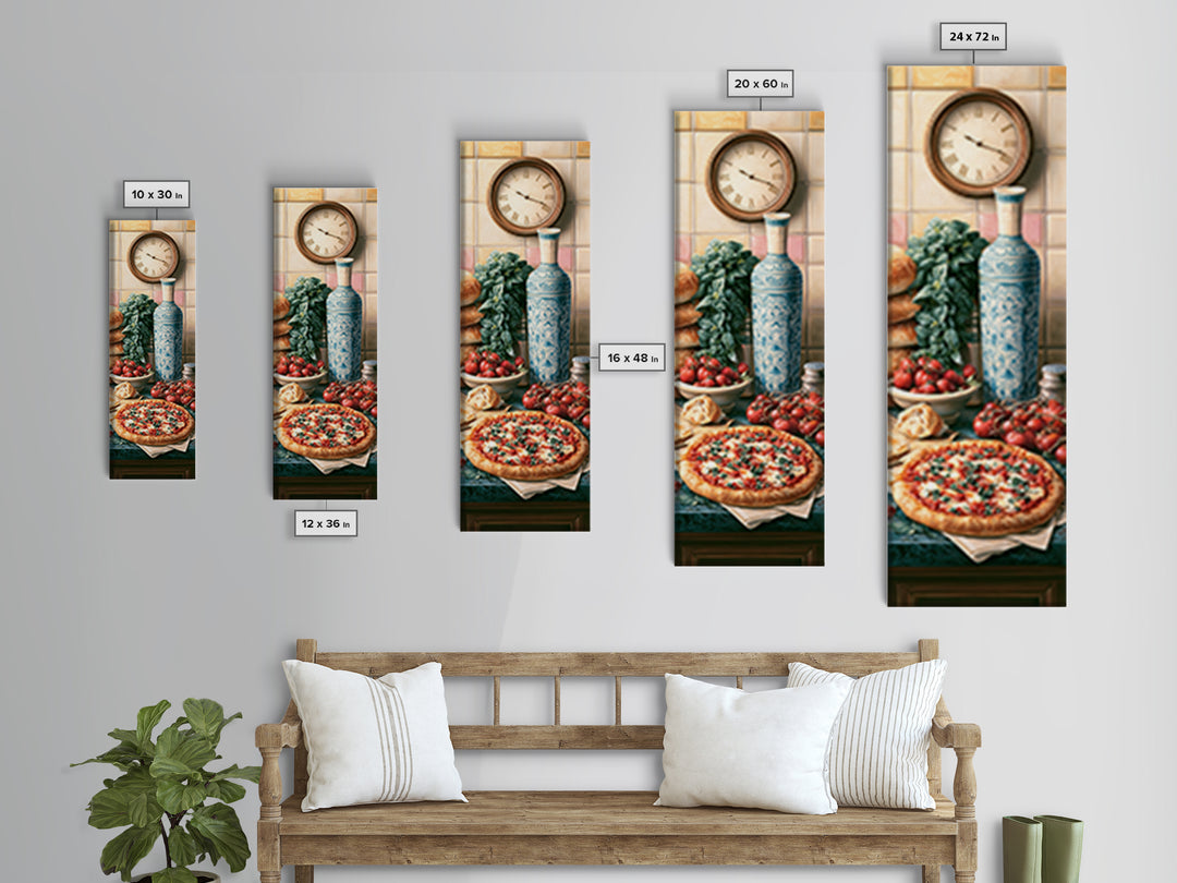 Pizzeria Tomato Basil and Mozzarella Still Life Canvas Print, Restaurant Art, Room Decor, Restaurant Decor, Fine Art, Bistro, RES-1x3-94