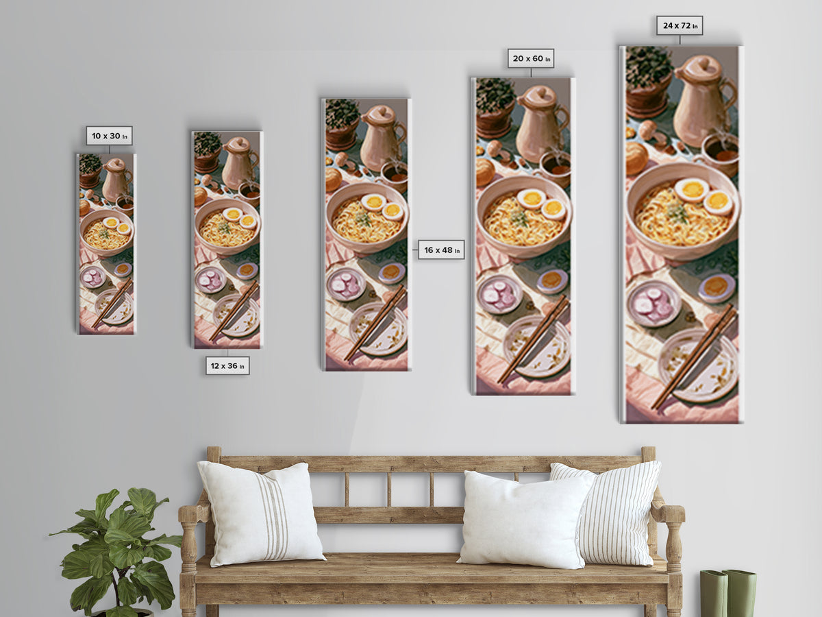Ramen Bowl Rendered Canvas Print, Restaurant Art, Textured Painting, Restaurant Decor, Fine Art, Bistro, Framed Wall Art, RES-1x3-98