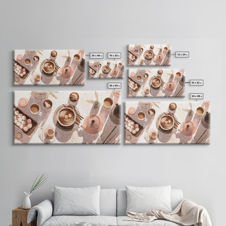 Ramen Bowl Rendered Framed Canvas Print, Restaurant Art, Contemporary Art, Restaurant Decor, Fine Art, Bistro, Kitchen Wall Art, RES-2x1-10