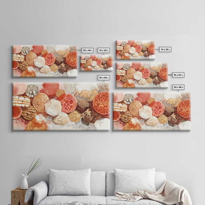 Abstract Appetite Friendly Red and Orange Shapes Canvas Print, Restaurant Art, Printable Wall Art, Restaurant Decor, Bistro, RES-2x1-13