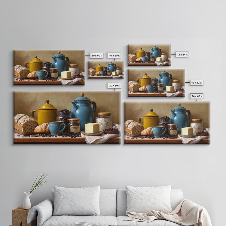 Coffee Beans and Pastry Arrangement Framed Canvas Print, Restaurant Art, Room Decor, Restaurant Decor, Fine Art, Bistro, RES-2x1-18