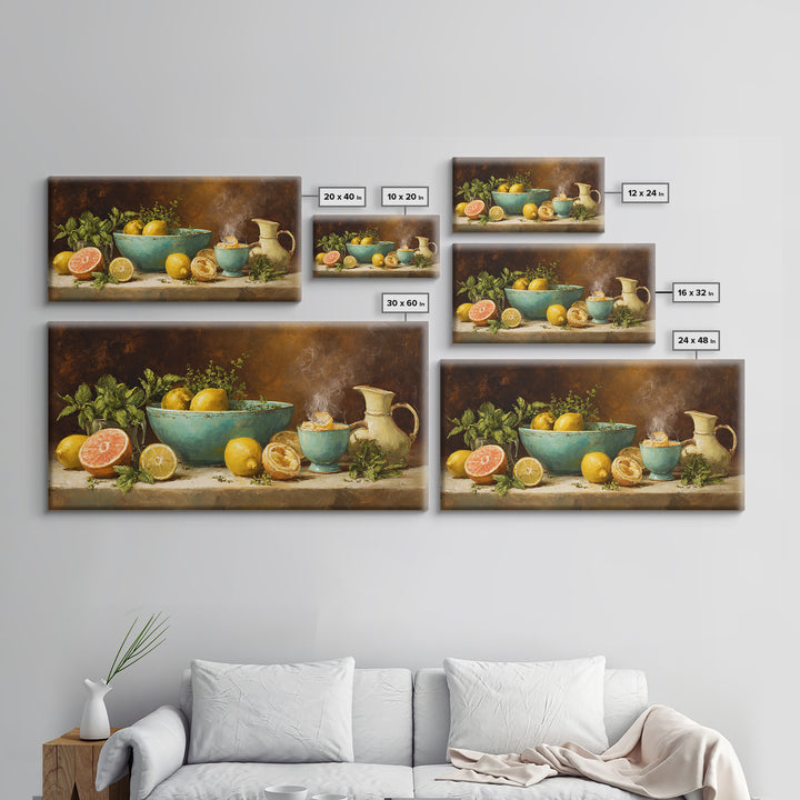Cocktail and Citrus Bar Composition Canvas Print, Restaurant Art, Kitchen Decor, Restaurant Decor, Bistro, Bedroom Wall Art, RES-2x1-31