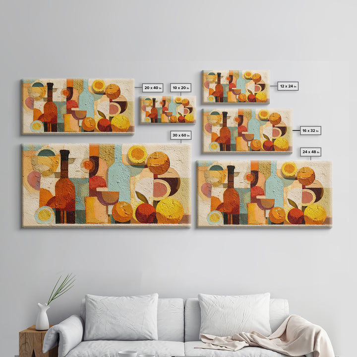 Abstract Appetite Friendly Red and Orange Shapes Canvas Print, Restaurant Art, Printable Wall Art, Restaurant Decor, Bistro, RES-2x1-37