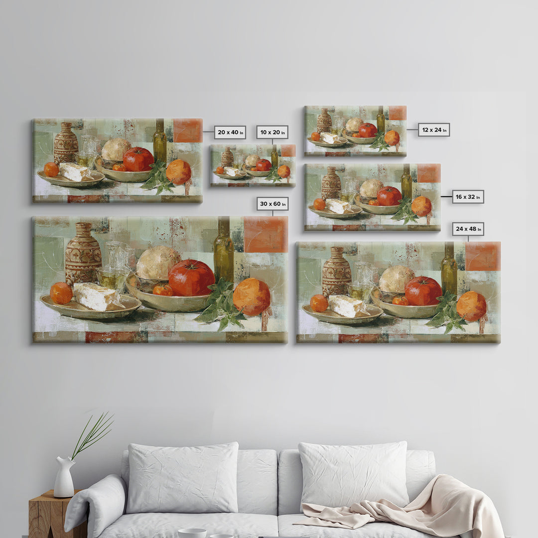 Abstract Appetite Friendly Red and Orange Shapes Canvas Print, Restaurant Art, Kitchen Decor, Restaurant Decor, Abstract Art, RES-2x1-61