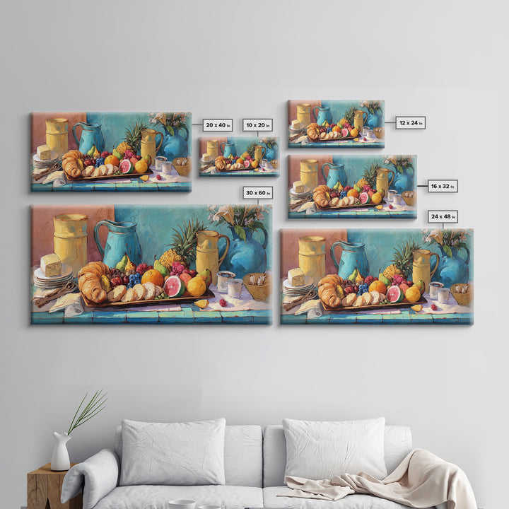 Tropical Fruit Platter Canvas Print, Restaurant Art, Wall Art, Restaurant Decor, Oil Painting, Bistro, Digital Print, RES-2x1-62