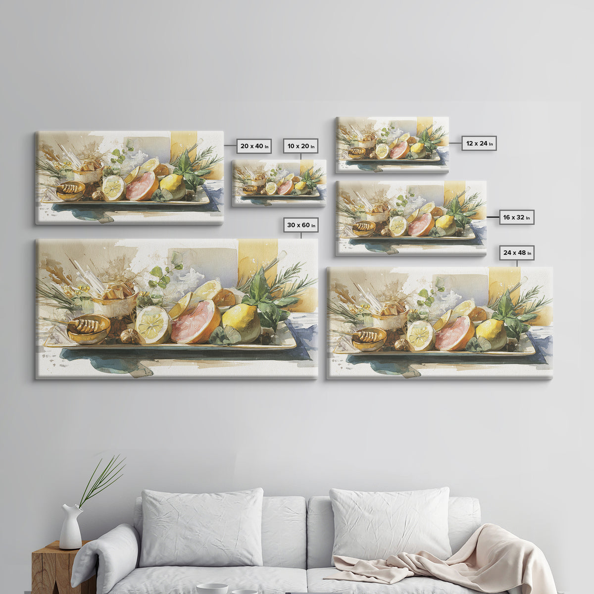 Cocktail and Citrus Bar Composition Framed Canvas Print, Restaurant Art, Cool Wall Art, Restaurant Decor, Fine Art, Bistro, RES-2x1-79