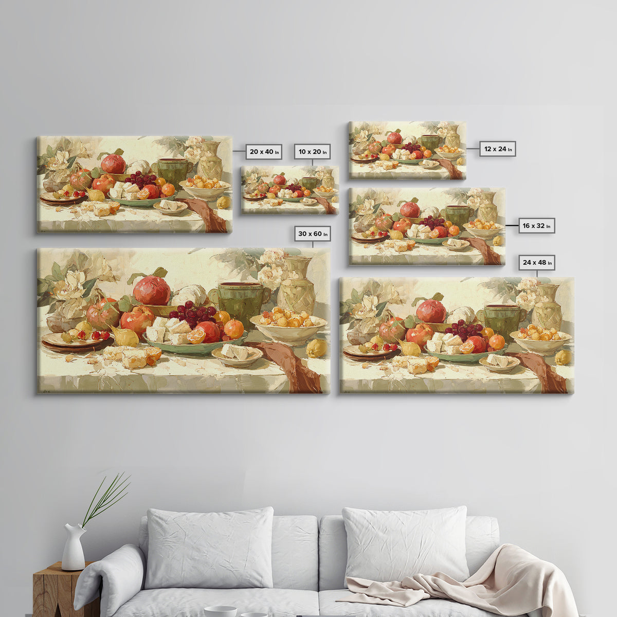 Tropical Fruit Platter Framed Canvas Print, Restaurant Art, Canvas, Restaurant Decor, Fine Art, Bistro, Living Room Decor, RES-2x1-86