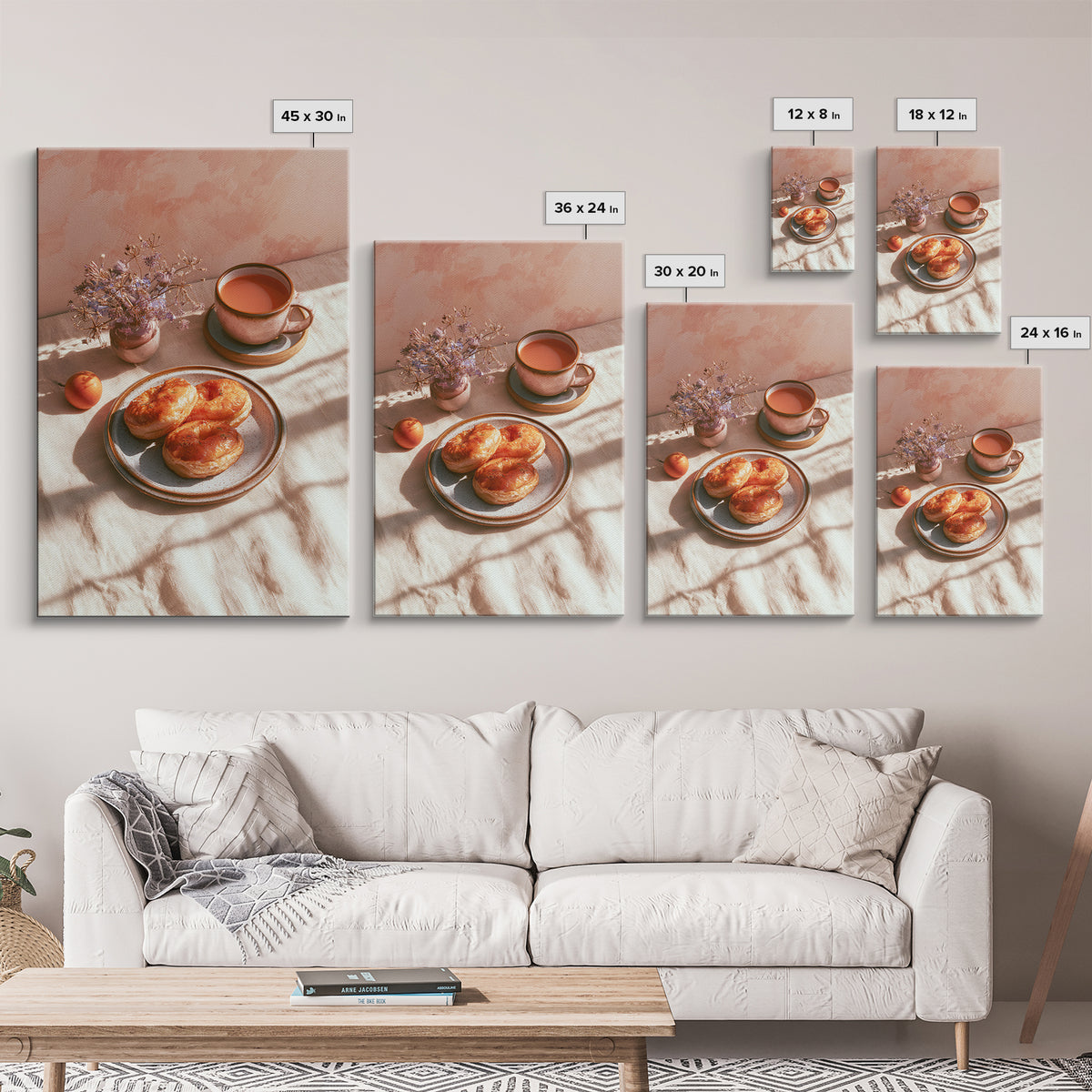 Abstract Appetite Friendly Red and Orange Shapes Framed Canvas Print, Restaurant Art, Large Wall Art, Restaurant Decor, Bistro, RES-2x3-1