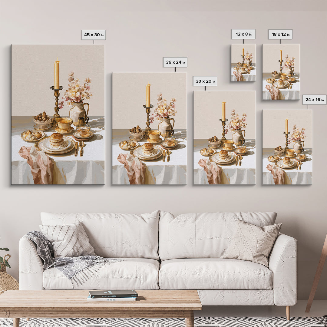 Elegant Table Objects Canvas Print, Restaurant Art, Statement Artwork, Restaurant Decor, Fine Art, Bistro, Art Print, RES-2x3-32