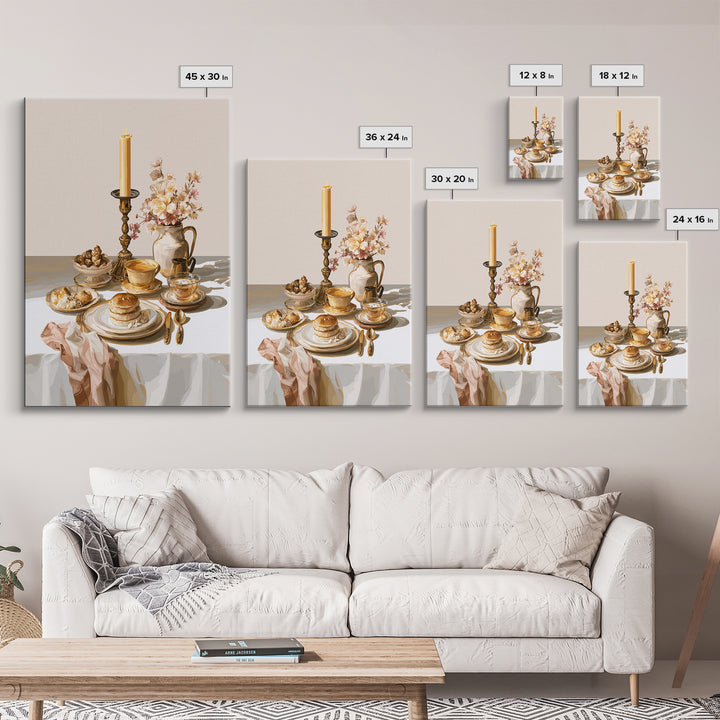 Elegant Table Objects Canvas Print, Restaurant Art, Statement Artwork, Restaurant Decor, Fine Art, Bistro, Art Print, RES-2x3-32