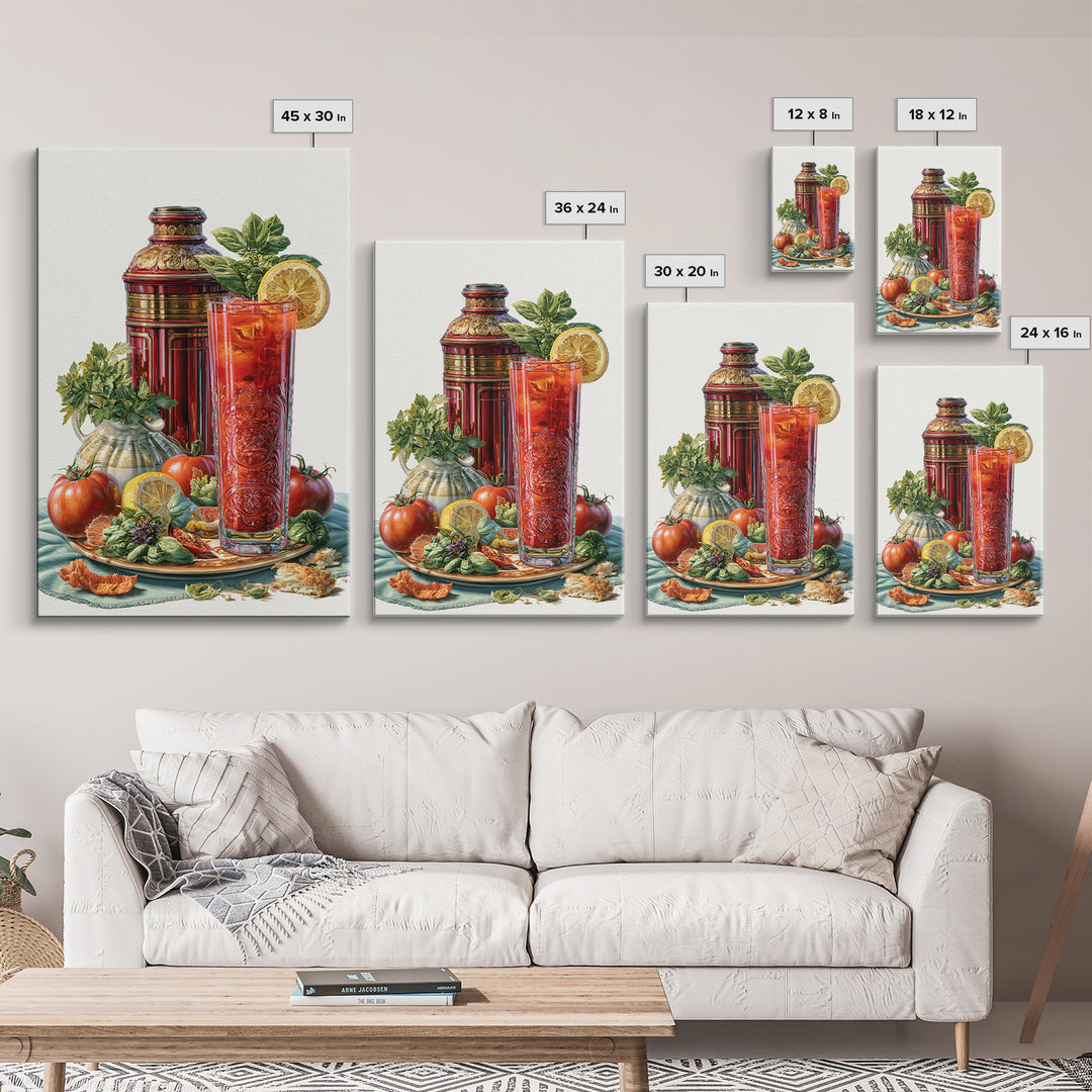 Cocktail and Citrus Bar Composition Framed Canvas Print, Restaurant Art, Kitchen Decor, Restaurant Decor, Fine Art, Bistro, RES-2x3-43