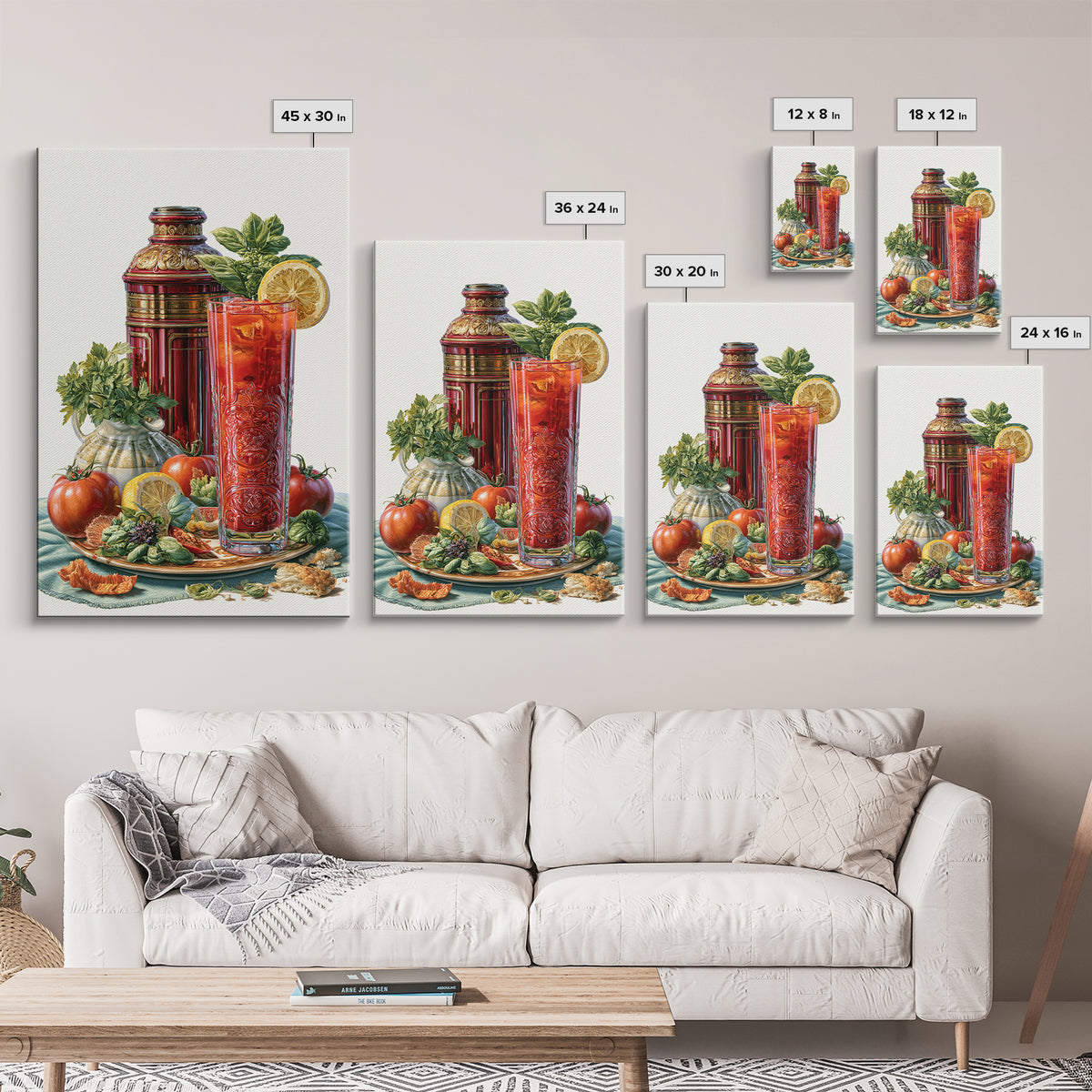 Cocktail and Citrus Bar Composition Framed Canvas Print, Restaurant Art, Kitchen Decor, Restaurant Decor, Fine Art, Bistro, RES-2x3-43