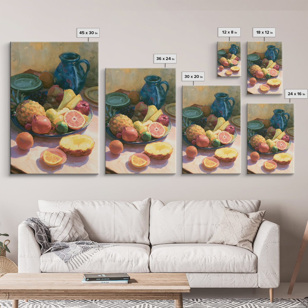 Tropical Fruit Platter Canvas Print, Restaurant Art, Wall Decor, Restaurant Decor, Fine Art, Bistro, Farmhouse Decor, RES-2x3-50