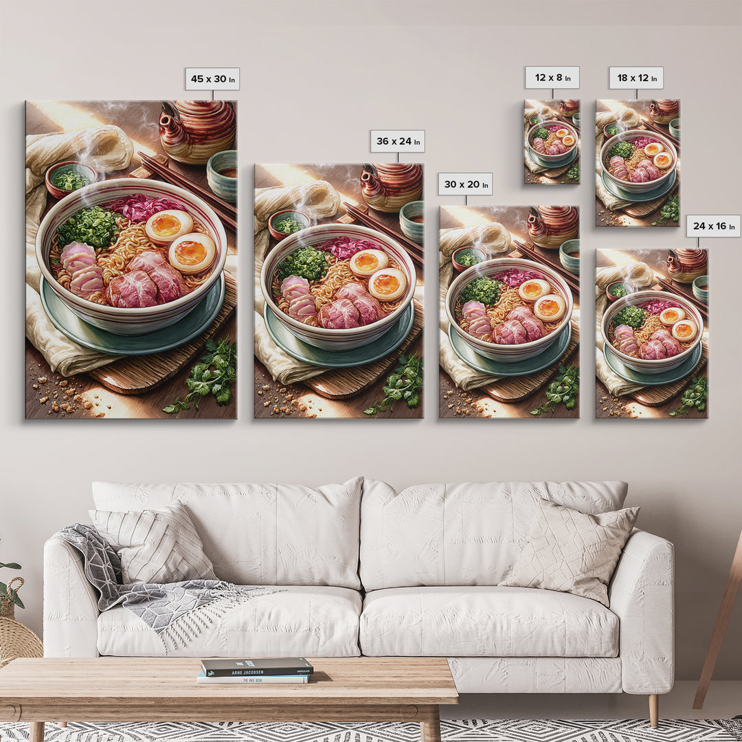 Ramen Bowl Rendered Canvas Print, Restaurant Art, Large Wall Art, Restaurant Decor, Fine Art, Bistro, Wall Art Print, RES-2x3-70