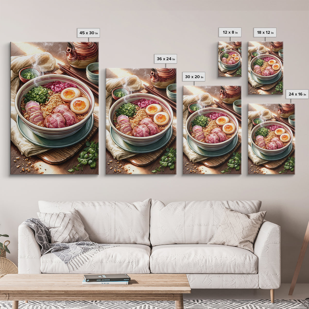 Ramen Bowl Rendered Canvas Print, Restaurant Art, Large Wall Art, Restaurant Decor, Fine Art, Bistro, Wall Art Print, RES-2x3-70