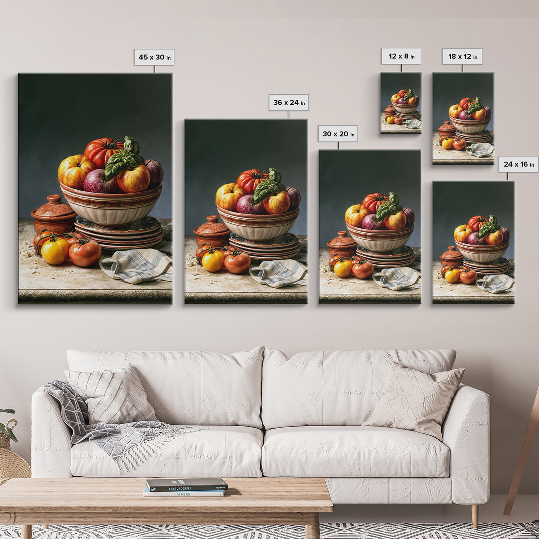 Classic Fruit Bowl Framed Canvas Print, Restaurant Art, Modern Decor, Restaurant Decor, Fine Art, Bistro, Poster, Wall Decor, RES-2x3-84