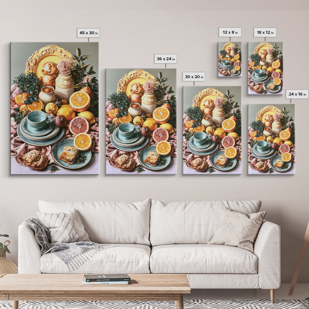 Cocktail and Citrus Bar Composition Canvas Print, Restaurant Art, Cool Wall Art, Restaurant Decor, Fine Art, Bistro, RES-2x3-91