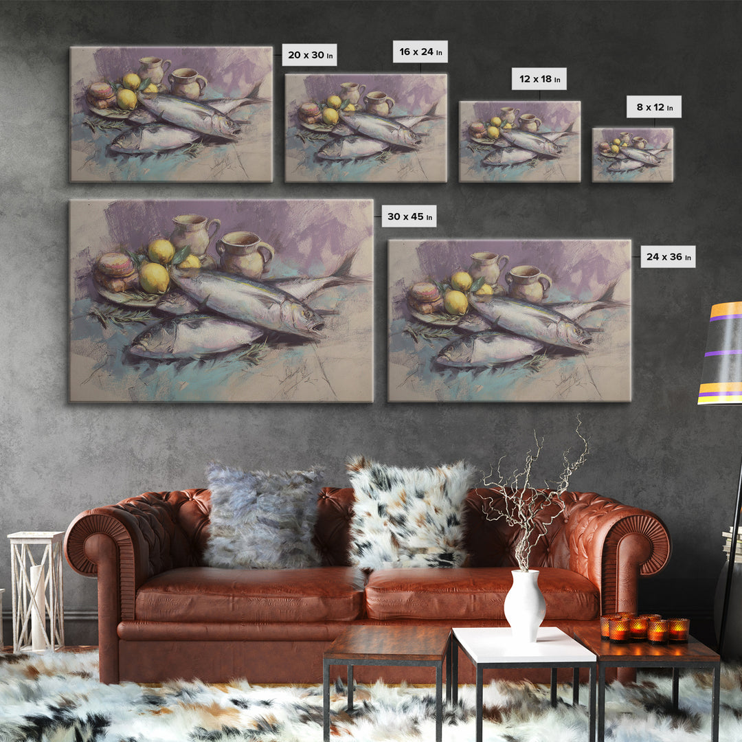 Seafood Lobster and Shell Arrangement Canvas Print, Restaurant Art, Canvas Print, Restaurant Decor, Fine Art, Bistro, RES-3x2-12