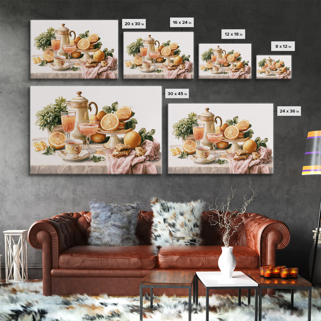 Cocktail and Citrus Bar Composition Framed Canvas Print, Restaurant Art, Contemporary Art, Restaurant Decor, Fine Art, Bistro, RES-3x2-39
