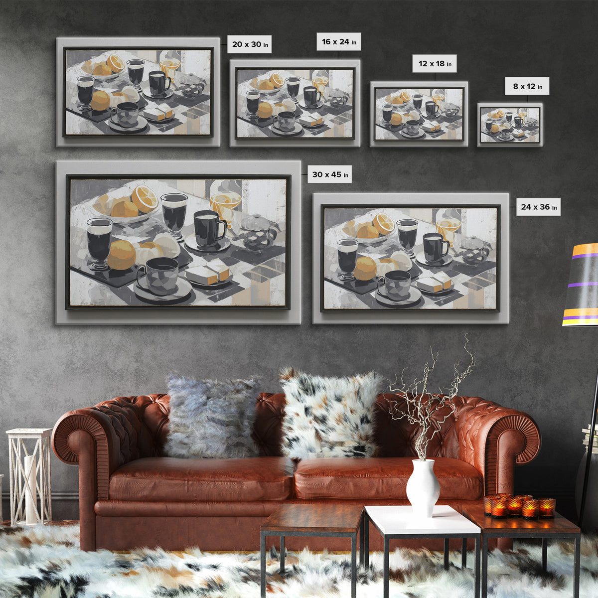 Cocktail and Citrus Bar Composition Framed Canvas Print, Restaurant Art, Canvas Print, Restaurant Decor, Fine Art, Bistro, RES-3x2-63