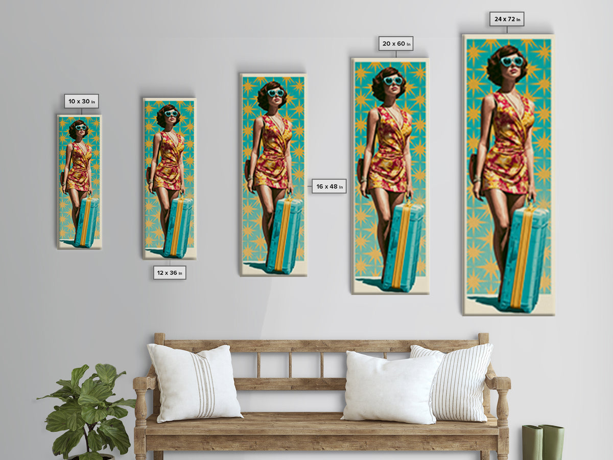 Atomic Starburst Pattern Canvas Print, Retro Art, Posters, Living Room Decor, Oil Painting, Retro, Printable Art, RET-1x3-27